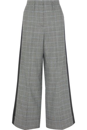 Racil | Nitta satin-trimmed houndstooth wool-blend wide-leg pants | NET-A-PORTER.COM