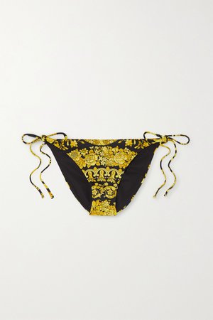 Gold Printed bikini briefs | Versace | NET-A-PORTER
