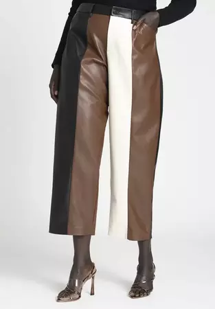 Colorblocked Faux Leather Pant | Eloquii