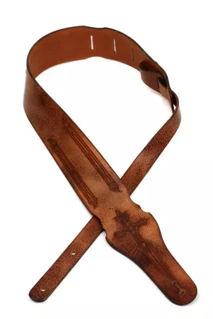 LM Products BQ-Cross Belt Branded Leather Strap - Brown | Sweetwater