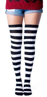 striped black and white knee socks - Google Search