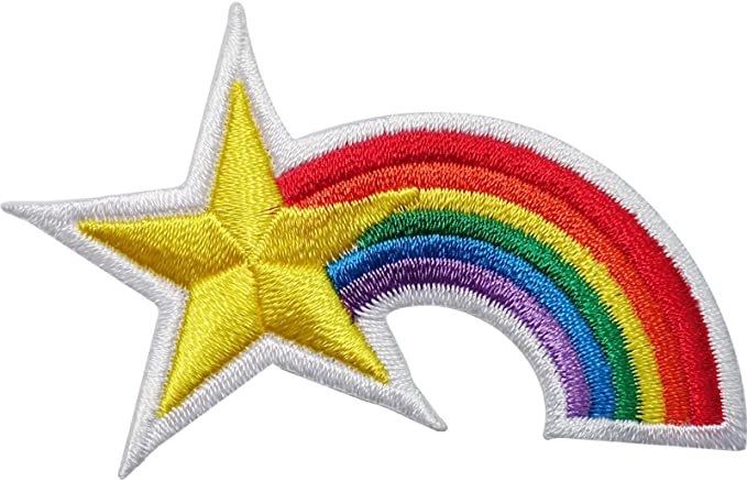 Rainbow Star Embroidered Iron/Sew On Patch Clothes Jacket Shirt Badge Transfer: Amazon.co.uk: Kitchen & Home
