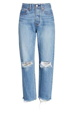 Levi's® Wedgie High Waist Ripped Crop Straight Leg Jeans (Uncovered Truth) | Nordstrom