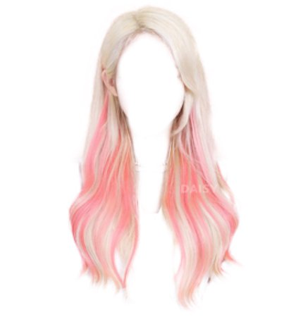 blond hair/pink highlights