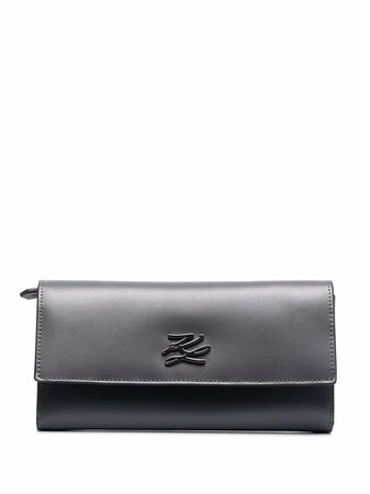 Karl Lagerfeld logo-plaque leather wallet - FARFETCH