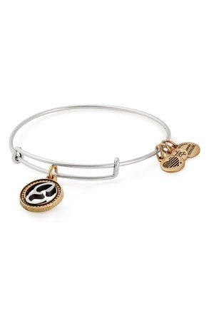 Alex and Ani Two-Tone Initial Charm Expandable Bracelet | Nordstrom