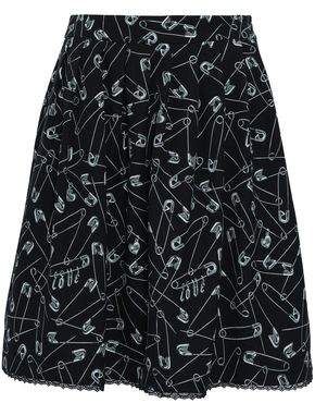 Pleated Printed Stretch-crepe Skirt