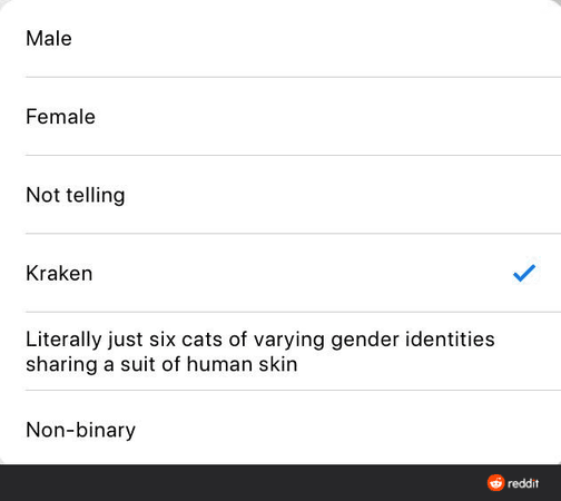peak gender options on forms