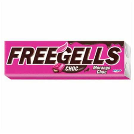 Bala Freegells Morango Choc Embalagem 35G Super Vidal Loja Matriz - Supermercados Online com Delivery