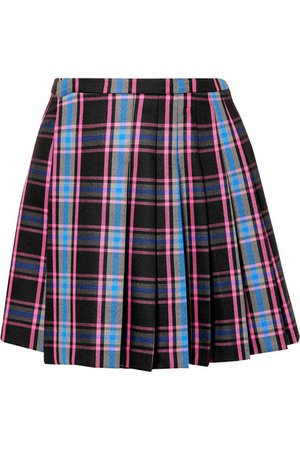 Matthew Adams Dolan | pleated checked wool-blend mini skirt