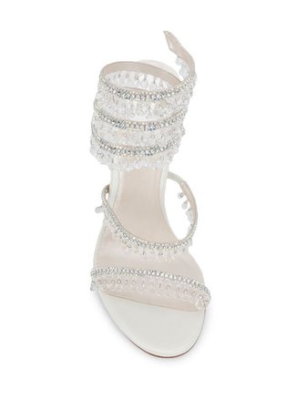 Shop René Caovilla Cleo crystal-embellished sandals with Express Delivery - FARFETCH