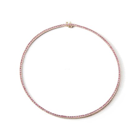 Pink Sapphire Tennis Necklace – MATEO