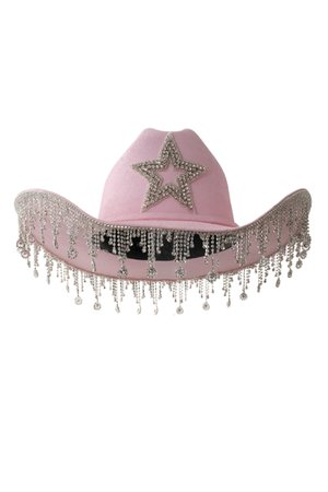 KELSEY RANDALL - shop all collections - MADE TO ORDER - SHANIA pink rhinestone drip cowboy hat