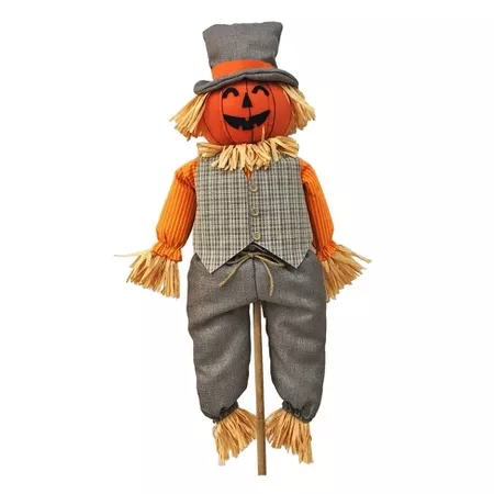 Large Harvest Scarecrow Pumpkin with Stake : Target