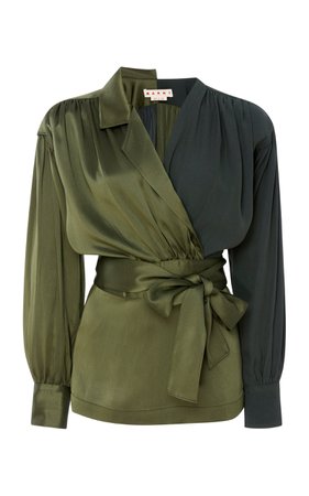 large_marni-green-two-tone-belted-crepe-de-chine-wrap-blouse.jpg (1598×2560)
