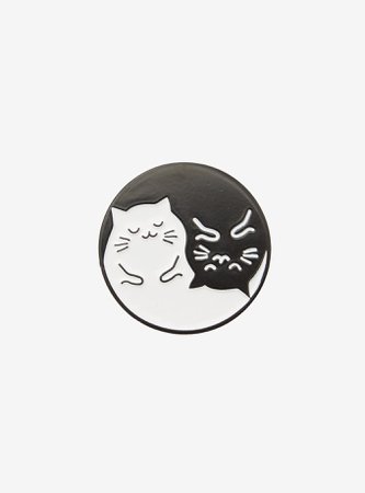 Black & White Yin-Yang Cats Enamel Pin