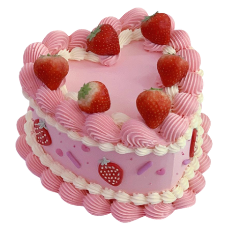 cias pngs // strawberry heart shaped cake