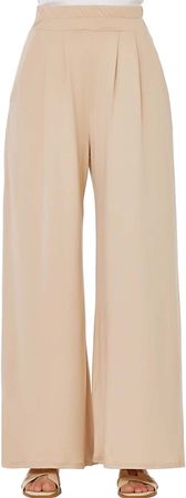 Amazon.com: noflik Women's Comfy High Waisted Wide Leg/Bell Bottom Pants with Elastic Waistband : Clothing, Shoes & Jewelry