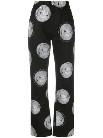 Kirin Disco Ball Print Straight Leg Jeans - Farfetch