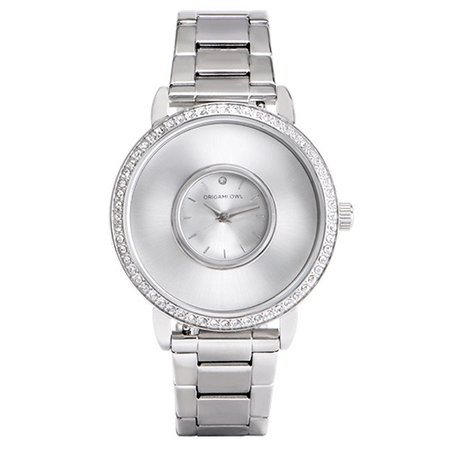 silver crystal watch