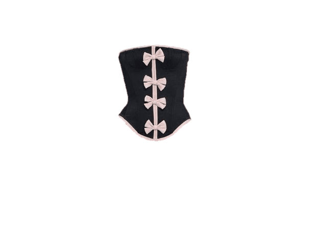 fanci club black corset with pink bow