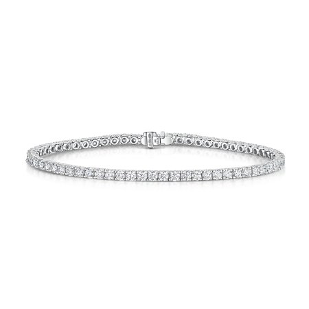 4.45ct Diamond Line Bracelet in 18ct White Gold - Hamilton & Inches