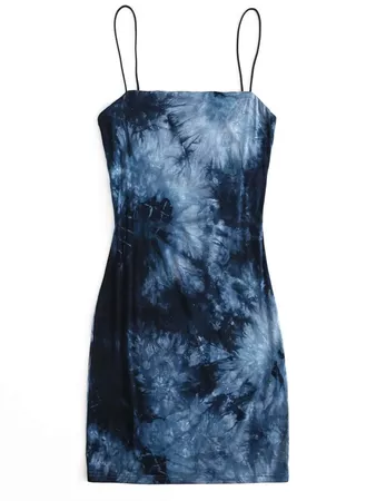 Tie Dye Slip Dress | SHEIN USA blue