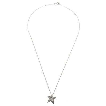 Chanel Comete 18k White Gold And Diamonds Star Necklace