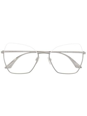 Balenciaga Eyewear oversize-frame clear glasses silver BB0142O - Farfetch