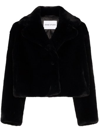 STAND STUDIO Janet cropped faux fur jacket
