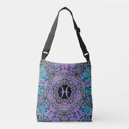 Purple Pisces Mandala Crossbody Bag | Zazzle.com
