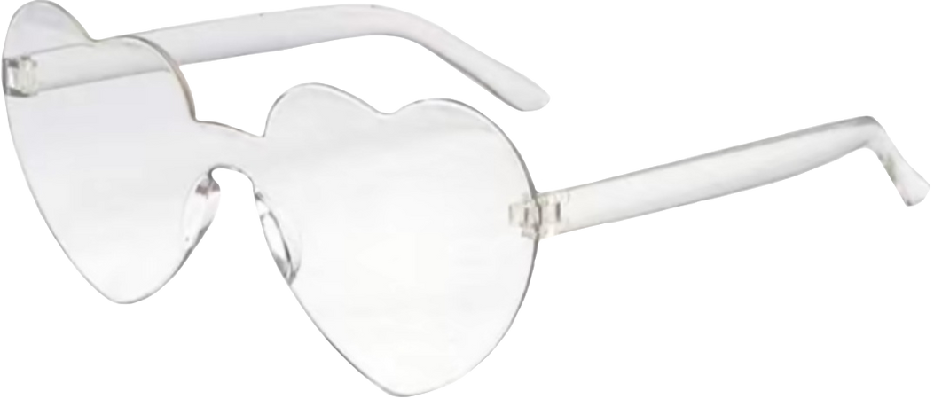 clear heart shaped sunglasses