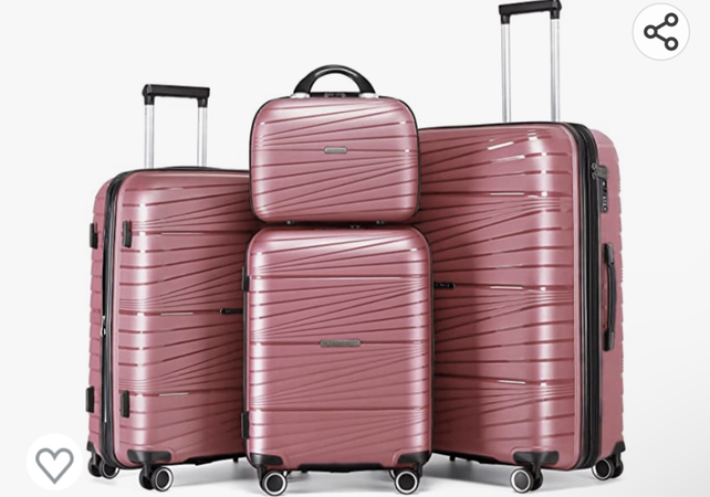 pink suitcases