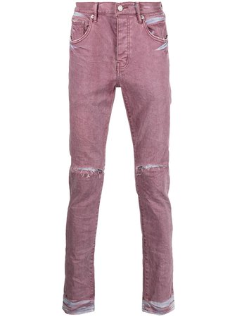 Purple Brand ripped-finish slim-cut jeans - FARFETCH
