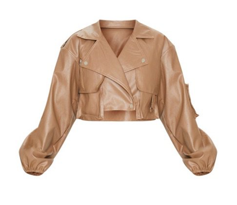 tan faux leather biker jacket - PLT