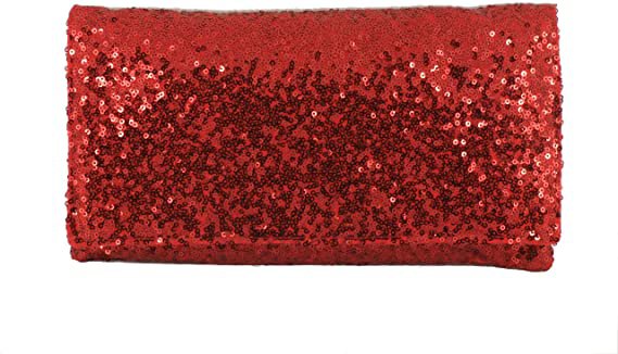 Loni Sparkly Sequin Party Evening Clutch Shoulder Bag, Red, M: Amazon.co.uk: Shoes & Bags