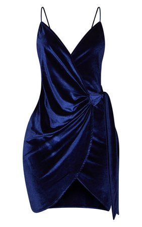 Burgundy Strappy Velvet Wrap Detail Bodycon Dress | PrettyLittleThing