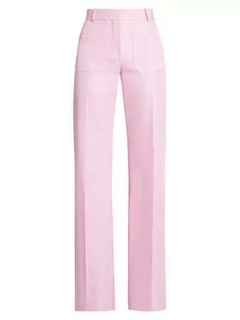 Shop Victoria Beckham Alina High-Waist Twill Trousers | Saks Fifth Avenue