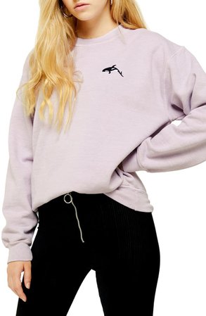 Topshop Whale Emoji Sweatshirt | Nordstrom