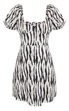 Monochrome Zebra Print Bust Cut Out Shift Dress | PrettyLittleThing USA