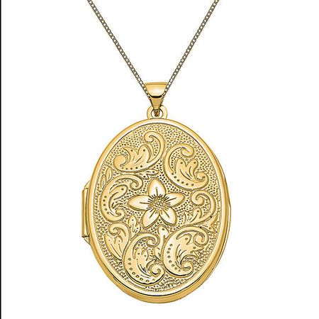 Womens 14K Gold Oval Locket Necklace - JCPenney