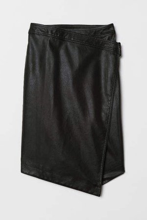Wrap-front Skirt - Black