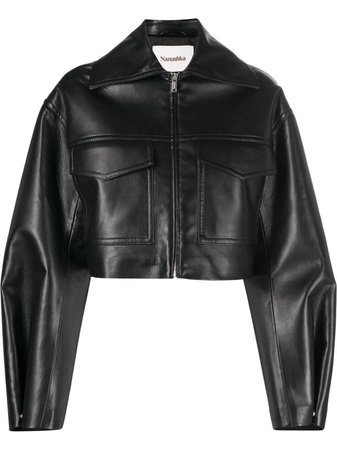 Nanushka Cropped Leather Jacket - Farfetch