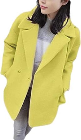 Amazon.com: Womens Woolen Overcoat Winter Double Breasted Pea Coat Jacket : Clothing, Shoes & Jewelry