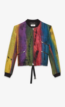 Saint Laurent Tie Dye Varsity Jacket