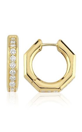 Plume 18k Yellow Gold Diamond Earrings By Sidney Garber | Moda Operandi