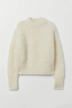 Chunky-knit Wool Sweater - White