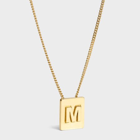 M NECKLACE - ALPHABET M NECKLACE IN BRASS WITH GOLD FINISH | CELINE