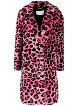 Shop pink Alberta Ferretti faux-fur leopard coat with Express Delivery - Farfetch