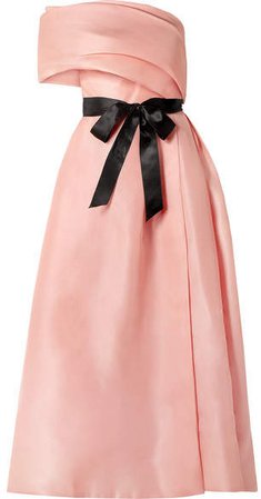 Draped One-shoulder Silk Gown - Antique rose